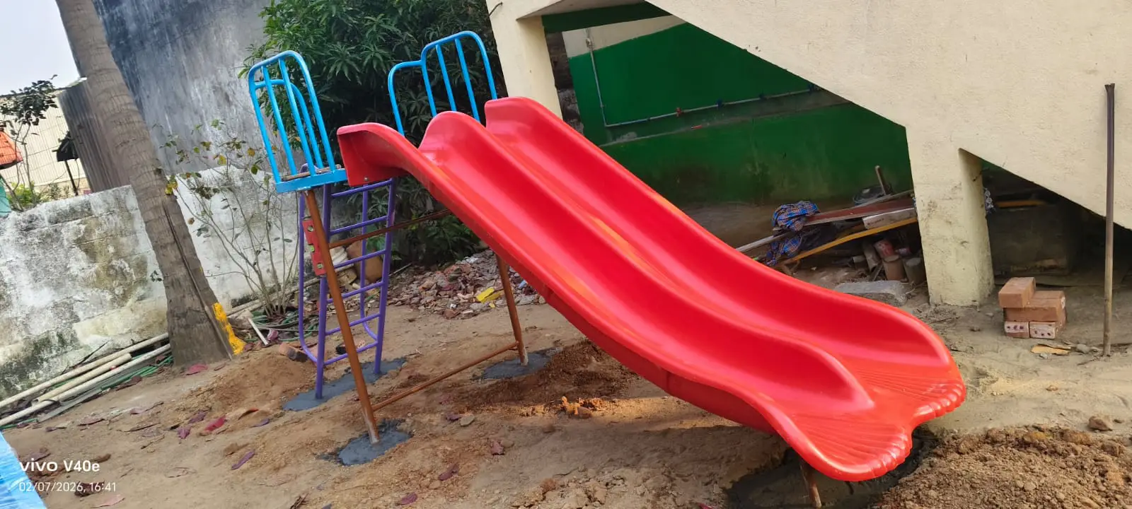 Community outdoor gym equipment installed in a park
